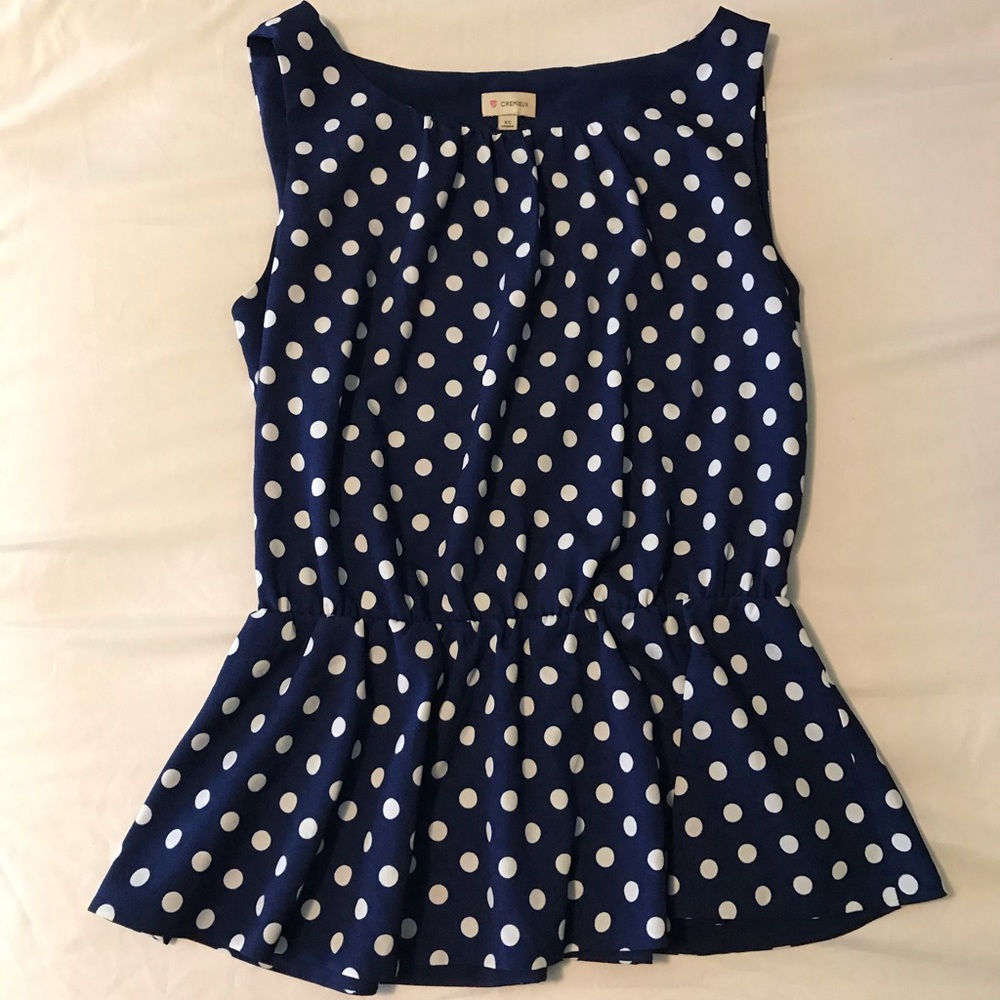 💝4/$16 Polka dot peplum top